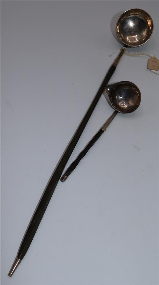 Two silver toddy ladles(-)